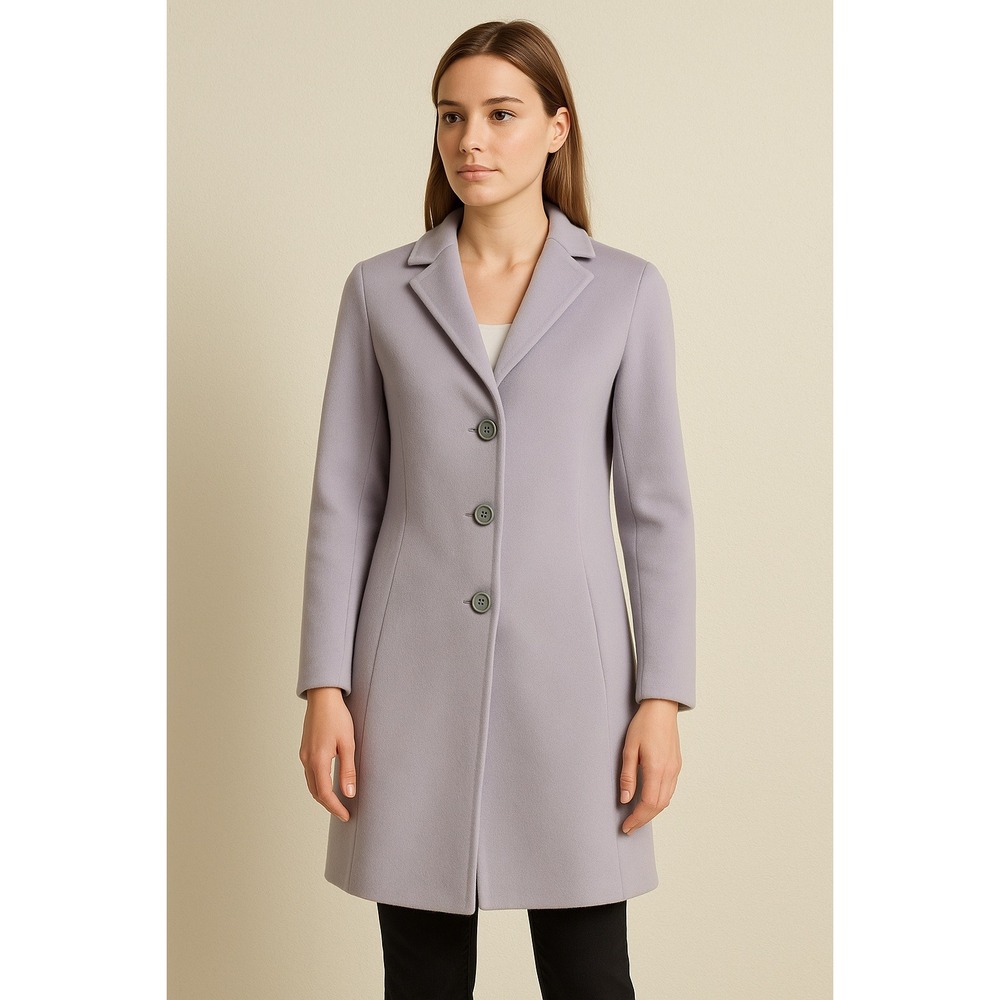 MaxMara Italy Studio Wool Coat Lavender Purple Button Classic 34 minimalist‎